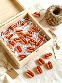 1-20pcs Mini Resin Hot Dog Decorations, Mini Hot Dogs, Suitable For Home Food Decor, Fairy Garden, Mini Landscape And Crafts, DIY Mini Food Decor, Exquisite And Durable Small Models, Phone Case Decoration DIY Accessories - Multicolor - View 8
