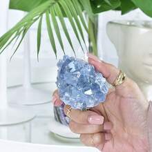 Celestite Crystal Cluster, Crystal Crafts DIY, Home Decor, Add A Unique Atmosphere To Your Home, Birthday Gift - Blue and White - View 21