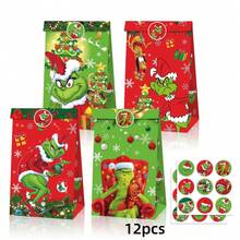 The Grinch Quirky The Party Gift Flat Pouch, The Sticker Candy Storage Organizer, Holiday Party Favor Packaging, Suitable For Party Organizers For Holiday Gift Distribution And Storage - A - View 5