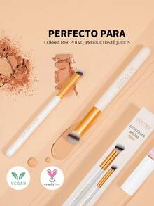 docolor 2 Pieces Face Concealer Brush Set, Precisely Picks Up Product With Zero Streaks, Targets Imperfections With Accuracy, Covers Both Spots And Larger Areas, Perfectly Conceals Dark Circles And Blemishes For A Flawless Base-Easy For Beginners To Use - White - View 6