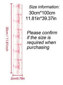 1 Roll Waterproof Non-Slip Plastic Shelf Liner, 1 Roll, Multi-Purpose Cabinet Drawer Mat, Suitable For Kitchen, Refrigerator, Dining Table - Cherry Blossom Pattern - Late Cherry Blossom - View 2