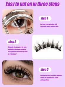 Magnetic False Eyelashes, Glue-Free, Easy To Apply And Remove, Magnetic Adsorption - View 6