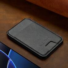 LC.IMEEKE 1pc PU Leather Magnetic Wallet Card Holder Stand Accessory, Compatible With IPhone 16/15/14/13/12 Pro/Pro Max/Plus/Mini - Black - View 7