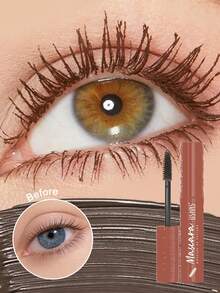 Maskara Warna-warni USHAS, 2 Warna, Tahan Air & Anti Luntur, Memberikan Volume & Memanjangkan, Tidak Menggumpal, Cocok untuk Riasan Panggung Cosplay Halloween - #02 Cokelat Kastanye - View 1