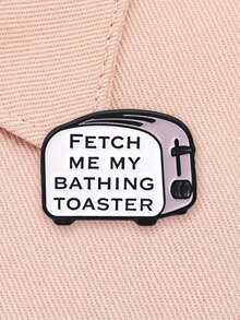 1 buah Pin Enamel Mesin Roti Vintage, Lencana Lucu dan Humor, Aksesori Fashion untuk Pakaian dan Tas, Hadiah Sempurna untuk Teman - Hitam dan Putih - View 5