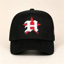 1pc Unisex Letter "H" Embroidered Baseball Cap, Adjustable Buckle Design, Stylish, Suitable For Outdoor Mountaineering Sports & Daily Matching - Multicolor - View 2