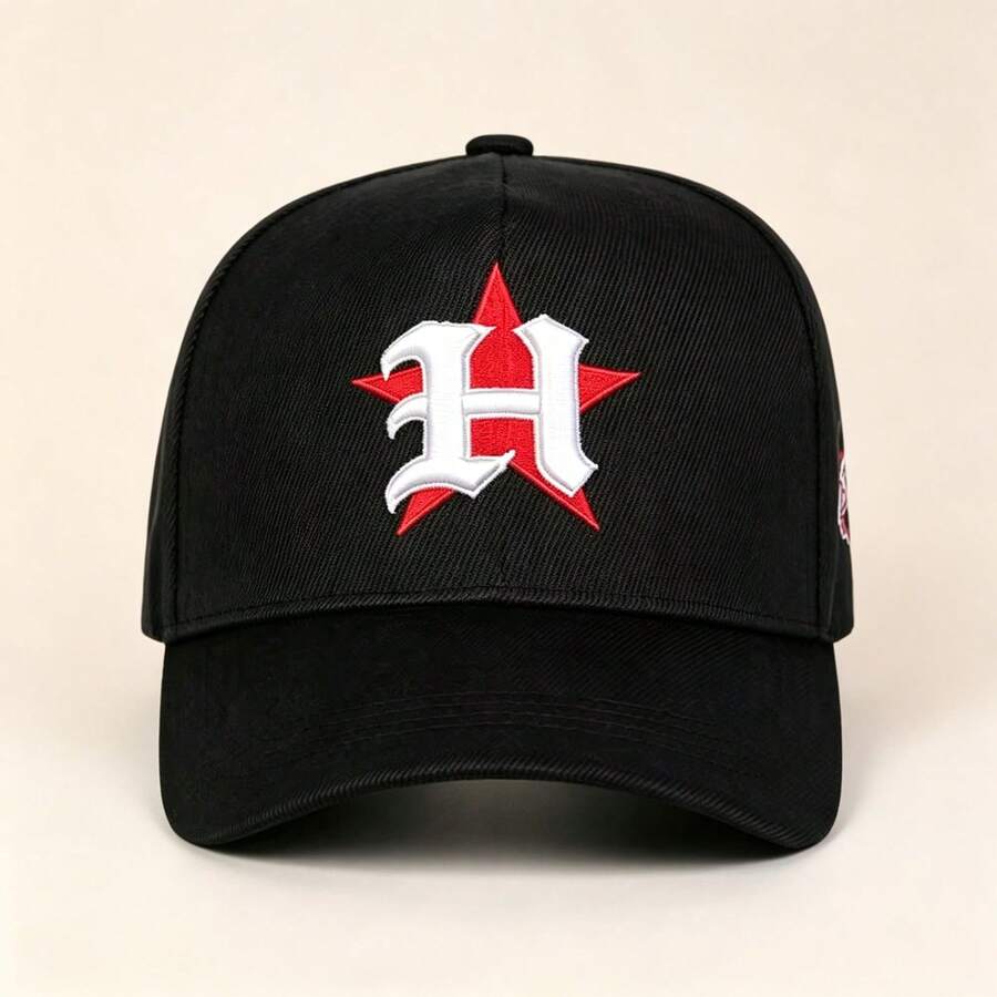 1pc Unisex Letter "H" Embroidered Baseball Cap, Adjustable Buckle Design, Stylish, Suitable For Outdoor Mountaineering Sports & Daily Matching