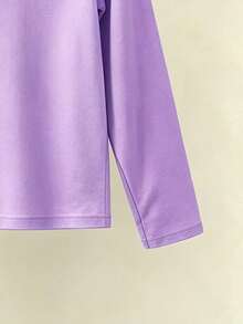 Tween Girl Raglan Long Sleeve T‑Shirt, German Slogan Heart Graphic Printed Cotton Top, Soft Comfortable Casual Tee - Purple Yam - View 4