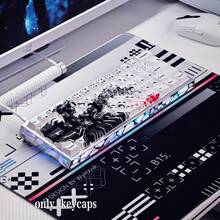 73-Key Black & White Color Scheme Keycaps, Cherry Height, Dye-Sublimation Process, PBT Material, Line Art Style, Anime Keycaps, Highly Attractive Personalized Keycaps, Support DIY, Suitable For 61/64/68/75/84/87/98/104/108-Key Mechanical Keyboards, Smooth Touch Wear-Resistant Non-Fading, Suitable For Holiday Gifts And Desktop Matching, Create Your Own Unique Keyboard, Customized Keycaps, Keycaps, Keycap Set, Mechanical Keyboard Keycaps, PBT Keycaps, Gaming Keycaps, Keyboard Accessories - View 3