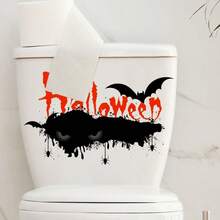 12pcs Halloween Wall Decals, Pumpkin And Bat Shaped Stickers, Funny Design Wall Stickers, Party Decoration Wall Stickers - A - View 7