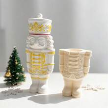 Christmas Nutcracker Silicone Mold With Lid Wax Melt Burner Nutcracker Statue Storage Concrete Silicone Mould Christmas Ornament - SZ932 - View 7