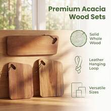 Acacia Wood Charcuterie Board & Cutting Board-2-In-1 Reversible Serving Platter With And Hanging Rope, Perfect For Meat, Cheese, Bread, Veggies & Fruit-Rustic Farmhouse Kitchen Decor, Great For Party Appetizers & Everyday Meal Prep - View 2