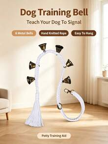 Dog Toilet Training Bell Rope, Hanging Bell With Copper Bell, Anti-Bite Braided Rope, Suitable For Puppy Toilet Training, Doorbell Training For Going Out, Pet Supplies - Multicolor - View 16
