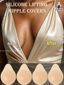 Reusable Silicone Breast Lift Pads, Invisible Self-Adhesive Breathable Shaping Pads, Washable, Suitable For Backless Dresses, Weddings, Parties And Daily Wear - Multicolor - View 1