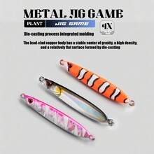 1PC 10‑30g Long‑Distance Casting Metal Jig Lures Rotatable Single Hook Spinner Blade High Gloss Hard Bait Saltwater Freshwater Inshore Offshore Shore Boat Fishing For Bass Mackerel Trout Salmon Predatory Game Fish - Multicolor - View 4