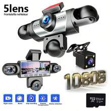SIDAKEYE 360° Panoramic 5-Channel Dash Cam (4 Lenses + Rear) 64G Memory Card, 3.16-Inch IPS Display, 1080P Front, 720P Front/Middle/Rear/Left/Right Full Coverage, Quad-View Display Function, High-Definition Night Vision, Wide Dynamic Range, G-Sensor, USB Charging, 150mAh - A - View 12