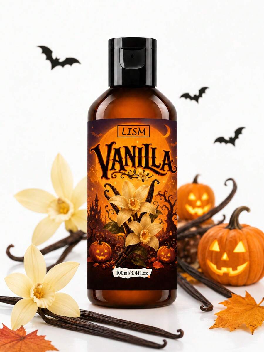 LISM Minyak Esensial Vanila 10ml, Esensial Musim Gugur yang Hangat, Aroma Manis Alami, Hadiah Thanksgiving/Halloween, Cocok untuk Pelembap Udara/Diffuser/Pembuatan Lilin, 1 Minyak Esensial Aromatik, Suasana Halloween yang Kuat, Cocok untuk Dekorasi Rumah - Minyak Esensial Vanila Halloween - View 1