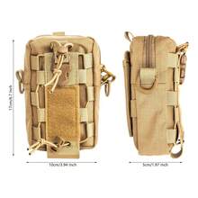 Bolsa Compacta para Cintura al Aire Libre, Portabotellas de Agua, Bolsa para Teléfono con Correa para el Hombro para Acampar, Senderismo, Pesca - Verde militar - Ver 4