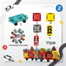 Magnetic Car Set - Magnetic Car Base, Suitable For Magnetic Toy STEM Building Block Toy Accessories, Suitable For Magnetic Blocks, Durable Wheels Car Road Signs, Creative Game Suitable For Boys And Girls 3+ Educational Toy (Random Color) - Multicolor - View 11