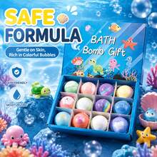 12pcs Ocean Theme Bath Bomb Gift Set, Kids Surprise Fragrant Bubble Bath, 12 Different Scent Experiences, Gentle Cleansing Bathing Agent - 12 Fragrances - View 7