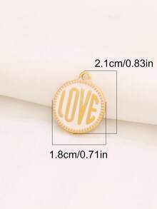2pcs Stainless Steel LOVE Enamel Pendant 18K Gold Plated Round Charms For DIY Jewelry Making Supplies Accessories - Pendant - View 3