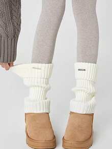 5 Pairs Random Women's Autumn/Winter Socks, Decorative Warm Vintage Preppy Style Leg Warmers, Suitable For Daily Street Wear - Multicolor - View 5