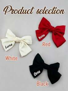 Halloween Customized Name Large Bow Hair Clip, Personalized Elegant Ribbon Hair Accessory, Suitable For Daily Wear, Party And Wedding Styling, Eye-Catching Customized Hair Accessory, Customizable Gift, Suitable For Women's Birthday, Holiday, Special Occasions - Multicolor - View 2