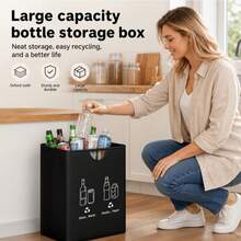 Large Capacity Foldable Recycling Storage Bin, Thickened Tear-Resistant Trash Basket With Sponge Handle, Space-Saving Home Kitchen Office Organizer - A - View 2