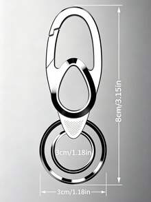 1pc Customized Name & Text Anti-Loss Keychain, Personalized Metal Key Chain With Custom Engraved Text - Classic Car Keychain - Ideal Gift | Customized Text Accessory Metal Key Chain, Best Gift For Father, Boyfriend, Male Friends, Highly Commemorative - Silver - View 7