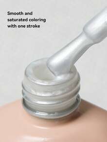 AiFer 1 Pc 15ml Pearl White Shimmer Gel Nail Polish Can Be Used With Different Background Colors To Make Threaded Nails - White - View 8