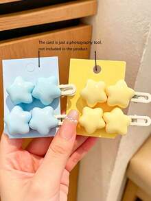 6/4/2pcs Fluffy Star-Shaped Bangs Clip & Side Hair Clip Set, Cute Sweet Girl Style, Suitable For Daily Hairstyles, Makeup, Commuting, Vacation, School, Party, Holiday, Gift, Travel, Birthday - Multicolor - View 2