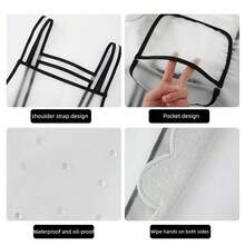 1pc Women's Elegant Semi-Transparent TPU Apron, Kitchen Cooking/Art Studio/Hair Salon Work, Oil-Proof & Water-Proof With Large Wipeable Pockets, Multiple Colors Available - 110cm / 43.31in - View 7