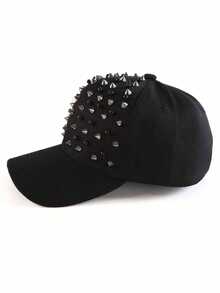 1 pieza Visera de mujer con cristales, Gorra de aleación con letra única M R D, Sombrero protector solar, Sombrero de sol casual - Negro - Ver 21