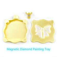 Magnetic Bowknot Diamond Painting Tray With Magnetic Lid To Prevent Bead Spillage, Wavy Edge Bowknot Design, Practical Divided Bead Slots, Suitable For DIY Diamond Painting Crafts, Bead Sorting And Storage, Easy To Use, Dedicated Tool Tray For Diamond Painting - A - View 6