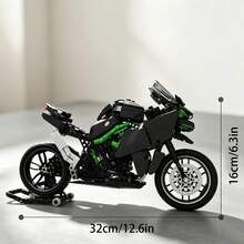 1:20Mechanical Racing Motorcycle Building Blocks Kit, 838 Pieces DIY Assemble Sport Motorbike Model, Simulated Chain Transmission & Rotatable Wheels, High Detail Collectible Desktop Decoration Toy, For 14+ Teens Adults, Holiday Birthday Present - Multicolor - View 5