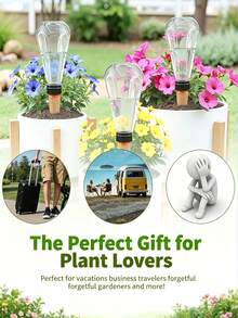 1/2/3pcs Large Capacity Transparent Diamond Automatic Watering Device, Clay Slow Release Anti-Clogging Seepage Watering Tool, Indoor Drip Irrigation Watering System, Potted Plants And Flowers Watering Device - Multicolor - View 4
