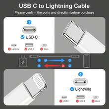 Tzlrxl USB-C 轉 Lightning 快充傳輸線，多色軟質耐用，高速數據傳輸 - 藍色 - 查看 5