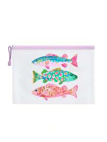 Waterproof Beach Makeup Bag With Cute Fish Pattern, Colorful Mesh Makeup Bag, Large Capacity Portable Makeup Storage Bag, Breathable Beach Toiletry Bag, Summer Tropical Style Travel Storage Bag, Multi-Functional Toiletry Bag Suitable For Swimming, Vacation, College Dorm, Bathroom, Cosmetics, Skincare, Accessories, Stationery, Beach Supplies, Cute Academic Style, Unique Teacher's Day Gift, Birthday Gift, Holiday Gift, Party Gift, Vacation Gift, Wedding Gift, Back To School Gift - Multicolor - View 18