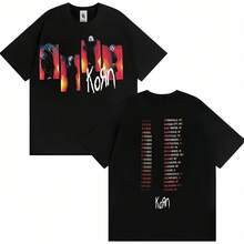KORN Short Sleeve T-Shirt Member Tour.Schedule Unisex T-Shirt Two Sided. - Black - View 1