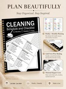 1pc Cleaning Schedule, Includes Daily And Weekly Checklists, Room-By-Room Tasks And Routine Tracking, Desk Accessory, Office Supplies, Suitable For Home Organization And Halloween Gift - A5 - View 4
