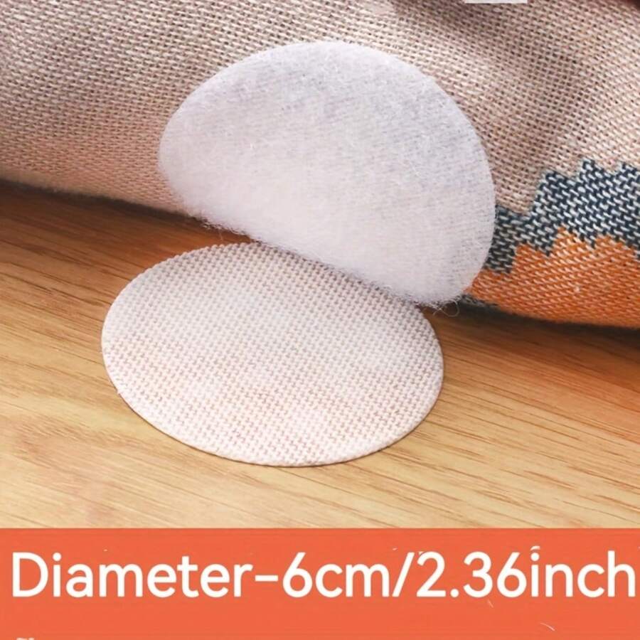 30pcs(15pairs) Black/White Round Hook And Loop Fasteners Double-Sided Adhesive Self-Adhesive Reusable Diameter 6cm/2.36inch - Perfect For Sofas, Bed Sheets, Floor Mats, Carpets And Tablecloths - Durable Self-Adhesive Fasteners, Easy To Use - 30pcs(15pairs) - View 1