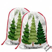 2pcs Christmas Theme Oversized Gift Bags, Christmas Tree & Snowflake Pattern Print, Can Be Used As Christmas Gift Bags, Decorative Props, Yard Storage Bags, Create Christmas Atmosphere, Perfect For Holiday Gift Bags, Wedding Packaging, Birthday Party Gift Bags, Etc. - Multicolor - View 12