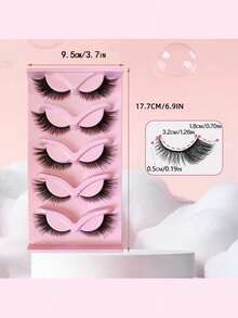 SRCKFIZ Cat Eye False Eyelashes Set 10 Pairs, Fluffy Lightweight 3D Faux Mink Tail-Curled Lashes, 2 Includes Eyelash Glue, Lightweight Reusable Dramatic Style For Women, Suitable For Cosplay And Weddings - Multicolor - View 5