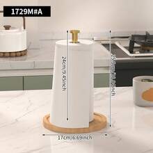 Wooden Base Paper Towel Holder, Suitable For Kitchen Countertop, Vertical Kitchen Paper Towel Roll Holder, Suitable For Bathroom Countertop, Freestanding Paper Towel Dispenser, Suitable For Large Paper Towel Rolls, Freestanding Paper Towel Dispenser, Kitchen Countertop Paper Towel Organizer. - Multicolor - View 13
