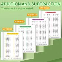 1pc 100/50/20/10 Addition & Subtraction Practice Book, Children's Game, 64 Pages Enlightenment Training, Preschool Learning Material, Toddler Toy, Classroom Essential, Back To School Supplies, Learning Supplies, Classroom Supplies - Multicolor - View 11