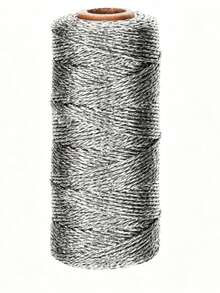 1.5mm 100m Gold & Silver Braided Rope, Suitable For Gift Wrapping, Hanging Decorations, Party Supplies, Sewing DIY Rope Art, Hemp Rope, Twisted Rope, Home Decor, Valentine's Day - Multicolor - View 4