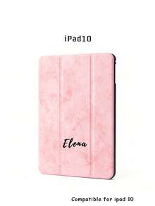 Personalized Custom Name Tablet Case, Custom Name, Tri-Fold Stand, Slim PU Leather Shockproof Protective Shell, Suitable For Home, Office, Travel, Daily Use, Aesthetic Gift For Women, Friends - Multicolor - View 9