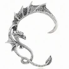Retro Antique Silver,Gold And Black Dragon Earrings,Gothic Style Surround-Type Non-Piercing Ear Clips,Punkish Cool Halloween Party Decoration Earrings - Multicolor - View 4