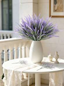 3/20pcs Artificial Lavender Flower Bouquet, Suitable For Autumn Wedding Vase, Home Dining Room And Bedroom Decor, Holiday And Birthday Party, Outdoor Garden Decoration, Autumn Decor And Halloween Fun Arrangement - Purple - View 4