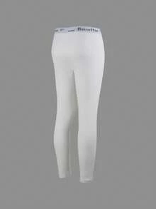 Norcotton 1PC White Men's Autumn/Winter Thermal Leggings, Slim Fit Front Fly Design, Snug Fit Non-Bulky Base Layer - White - View 3